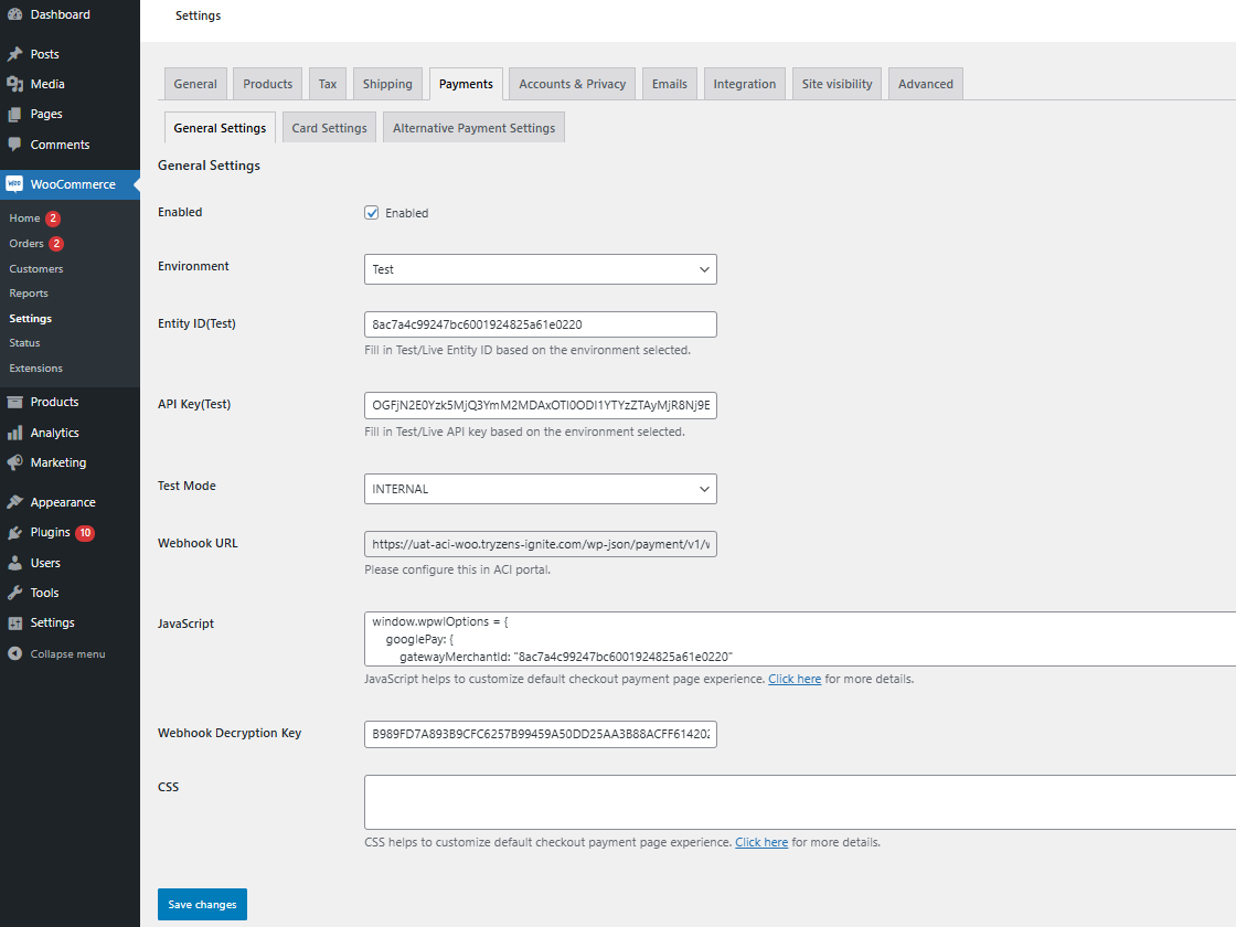 WooCommerce: Sample Configuration